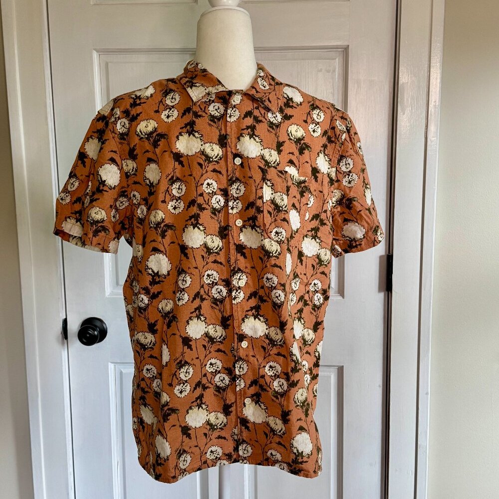 treasure & bond | mens short sleeve floral button up | size small